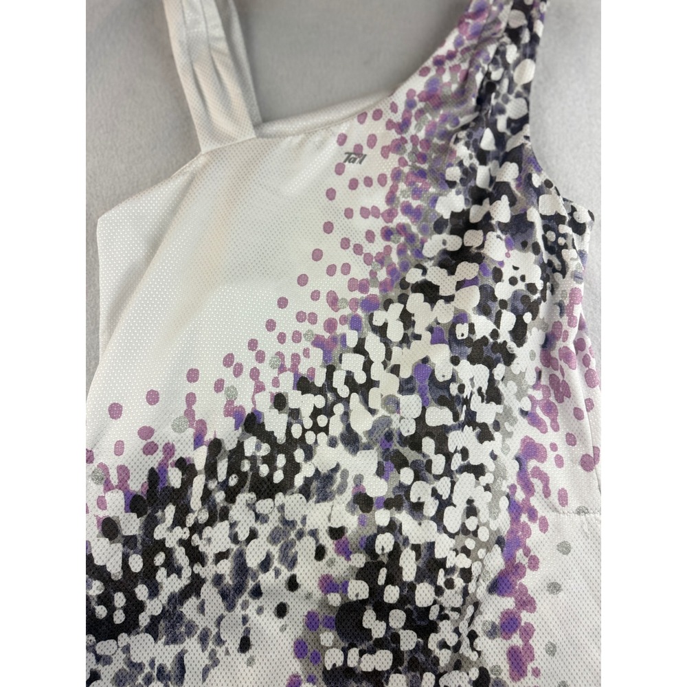Tai One Shoulder Dress Womens Size S White Purple Abstract Sleeveless Mini - Picture 5 of 11